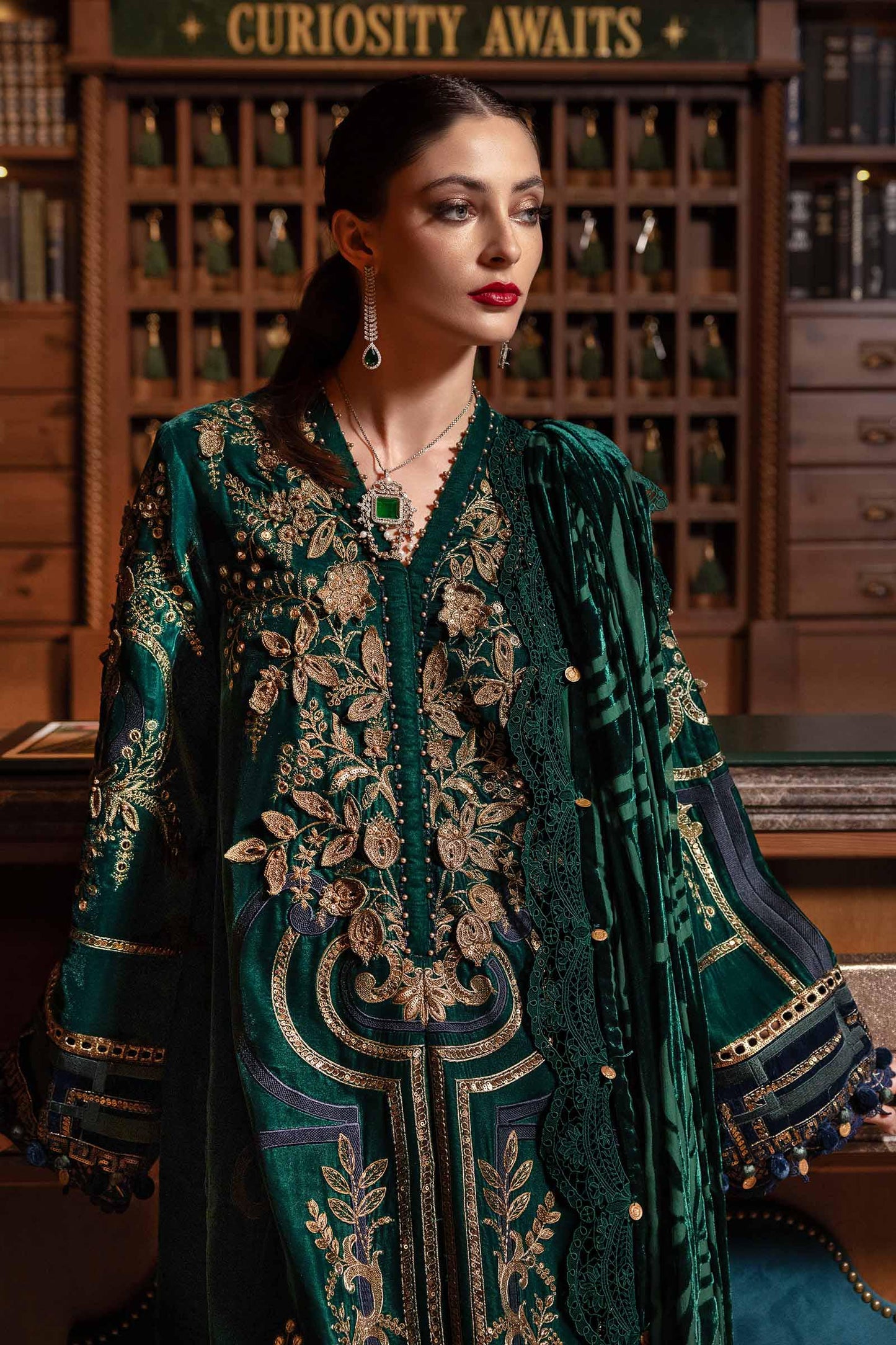 Maria B | Winter Luxe 25 | WL-1302 - Casual Dress - available at Maria Faisal in UK and USA.