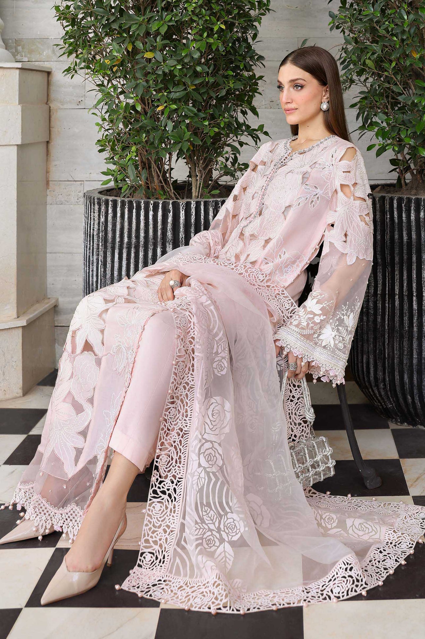 Maria B | luxury Lawn 26 | EL-26-02 - Luxury Dress - available at Maria Faisal in UK and USA.
