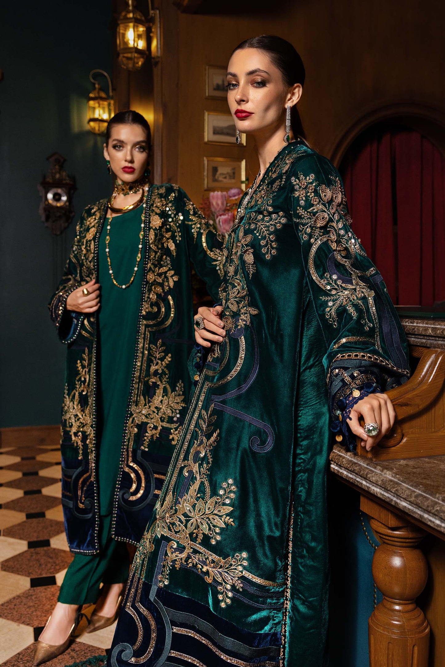 Maria B | Winter Luxe 25 | WL-1302 - Casual Dress - available at Maria Faisal in UK and USA.
