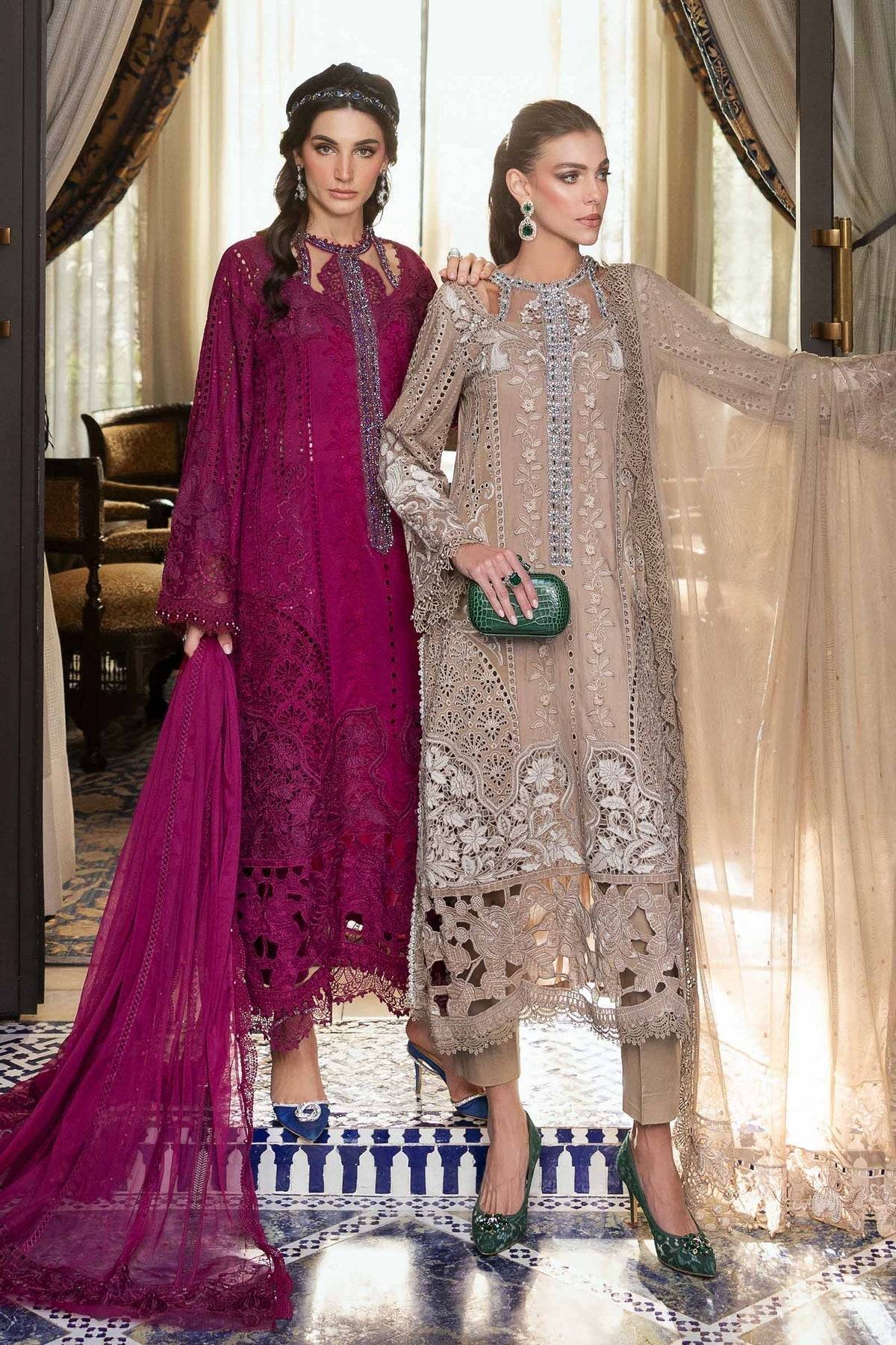 Maria B | Luxury Lawn 25 | D-2502-A by Maria Faisal - Registered Vendor of : Maria B - type : Ladies Clothes - 100% original wedding dresses