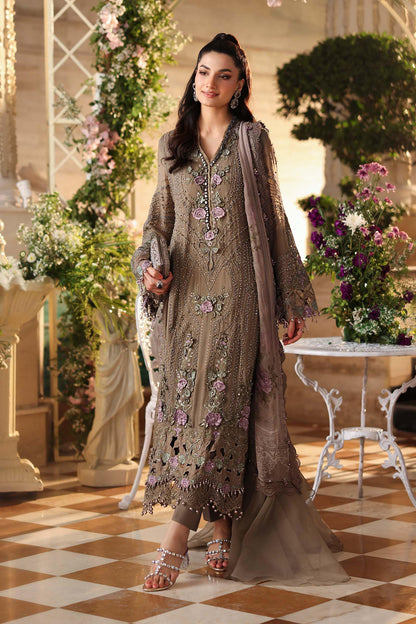 Maria b | Chiffon Formals 26 | MPC-26-102-Muted Mocha Brown - Formal Dress - available at Maria Faisal in UK and USA.