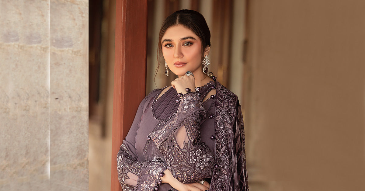 Maria B | Winter Luxe 24 | Velvet DL-1202 - Ladies Clothes - Maria Faisal