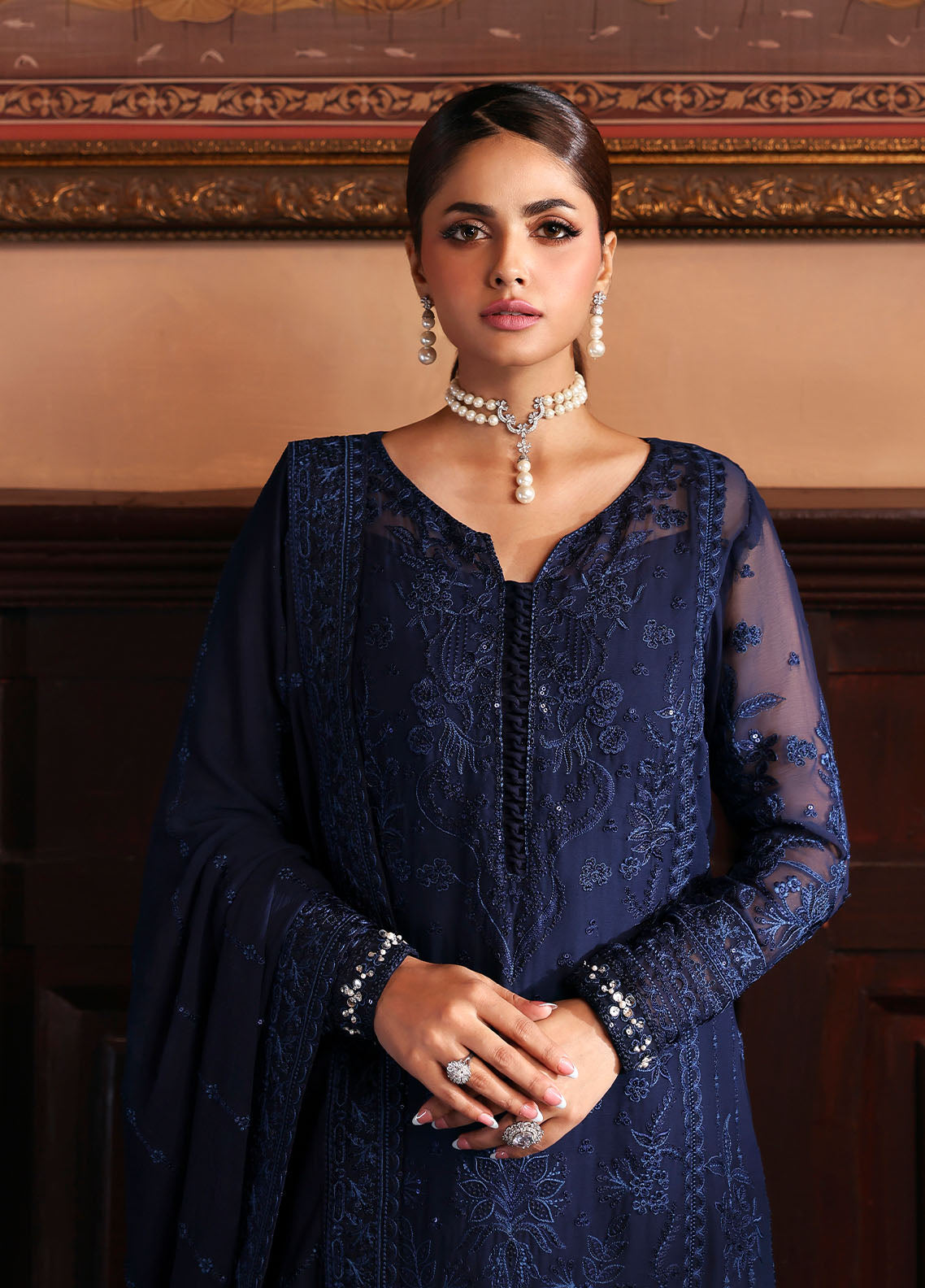 Gulaal | I Evayna Embroidered Chiffon | Leesha - Ladies Clothes - Maria Faisal