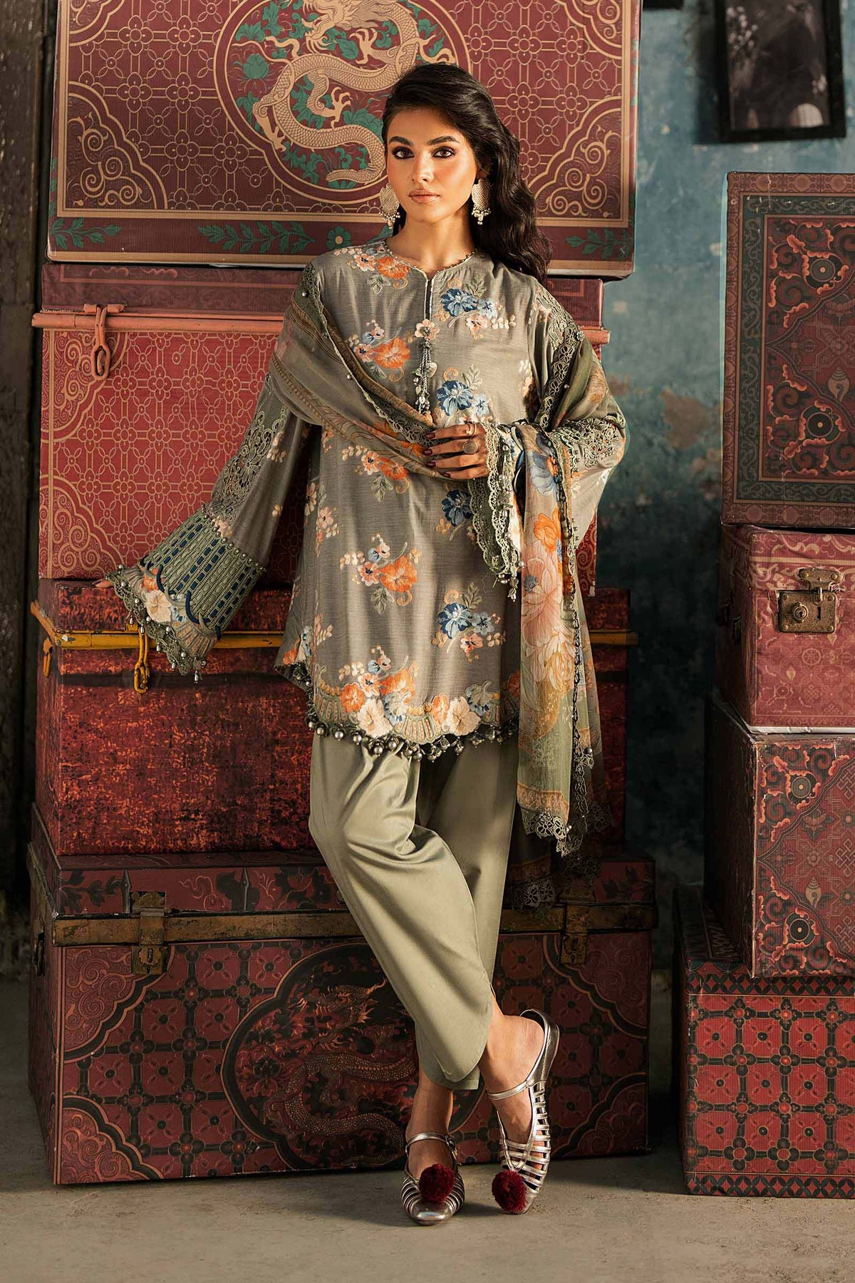Maria B | M Prints Winter Fall 2026 | MPT-3103-A - Luxury Dress - available at Maria Faisal in UK and USA.