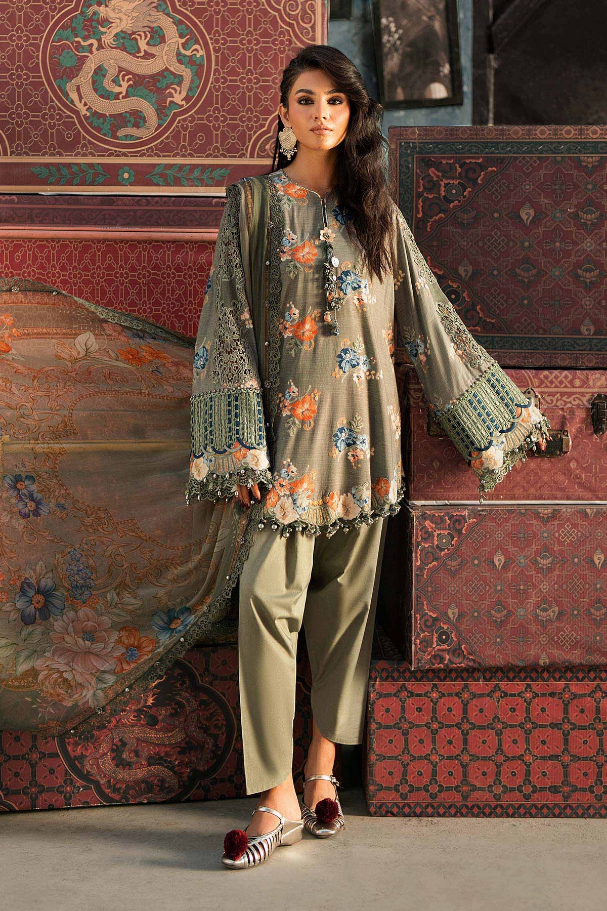Maria B | M Prints Winter Fall 2026 | MPT-3103-A - Luxury Dress - available at Maria Faisal in UK and USA.