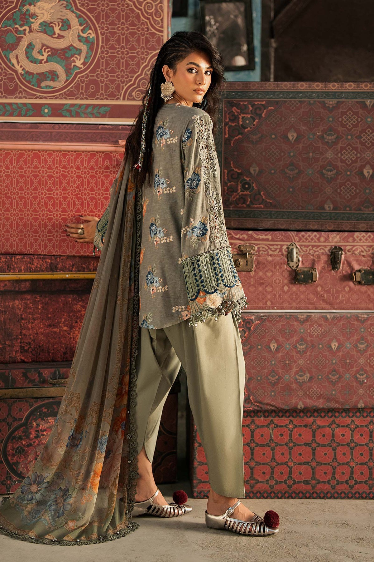 Maria B | M Prints Winter Fall 2026 | MPT-3103-A - Luxury Dress - available at Maria Faisal in UK and USA.
