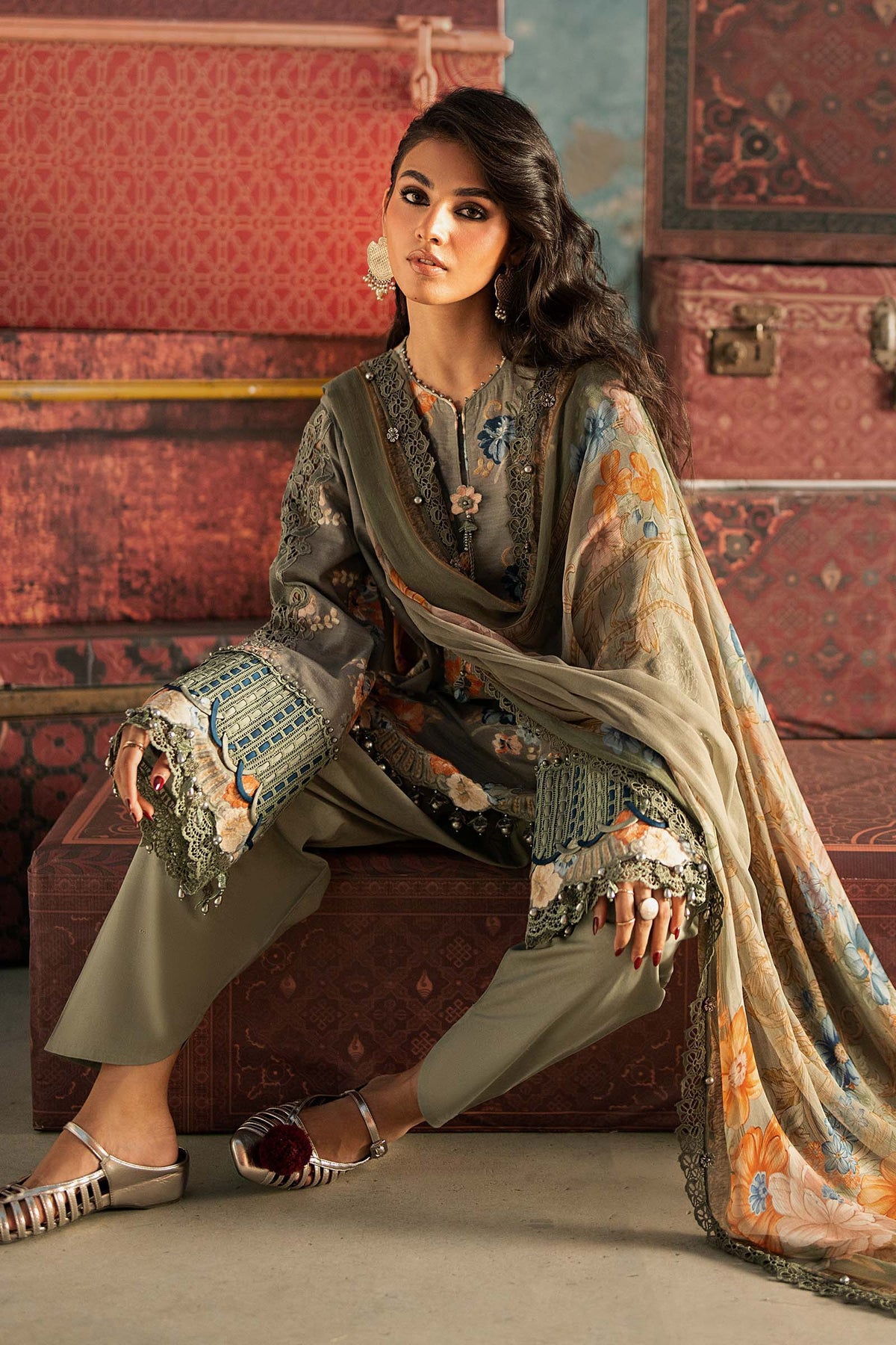 Maria B | M Prints Winter Fall 2026 | MPT-3103-A - Luxury Dress - available at Maria Faisal in UK and USA.