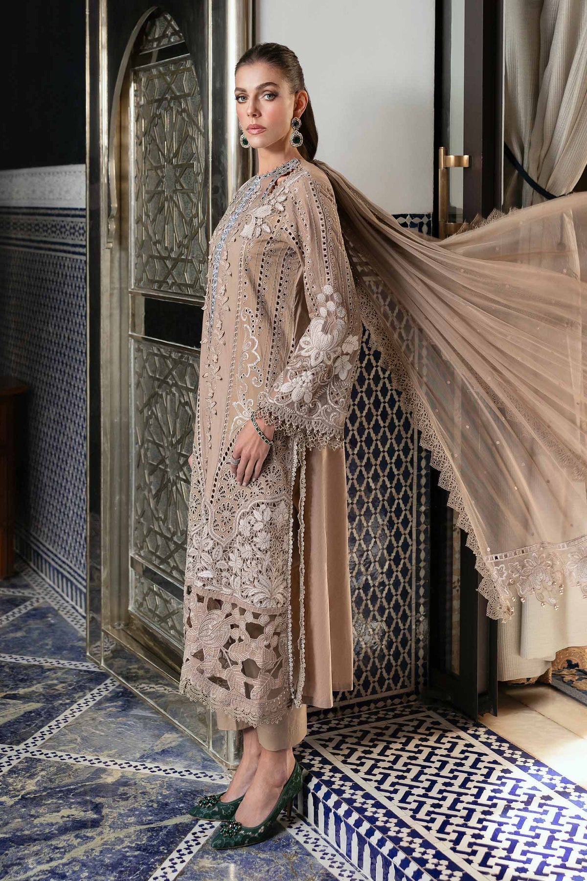 Maria B | Luxury Lawn 25 | D-2503-A by Maria Faisal - Registered Vendor of : Maria B - type : Ladies Clothes - 100% original wedding dresses