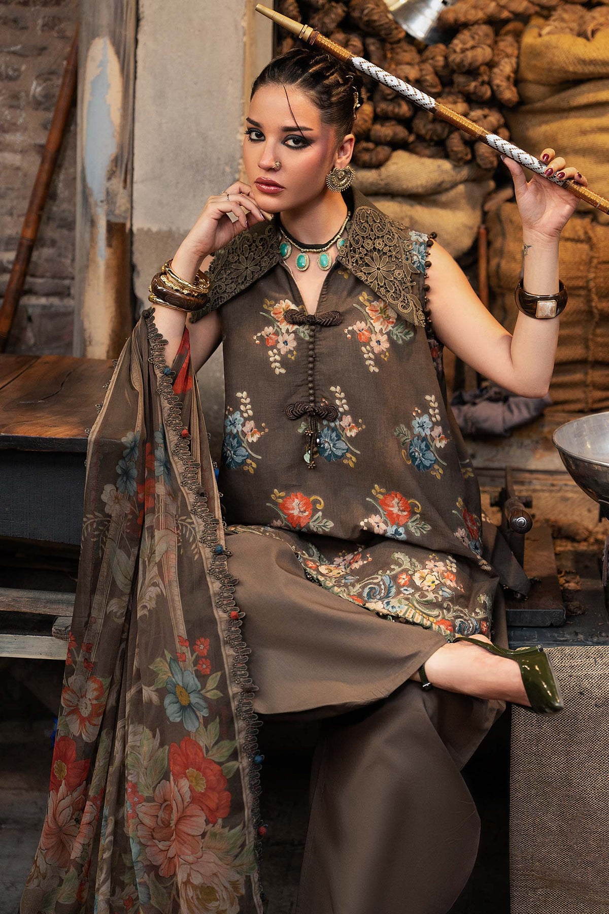 Maria B | M Prints Winter Fall 2026 | MPT-3103-B - Luxury Dress - available at Maria Faisal in UK and USA.