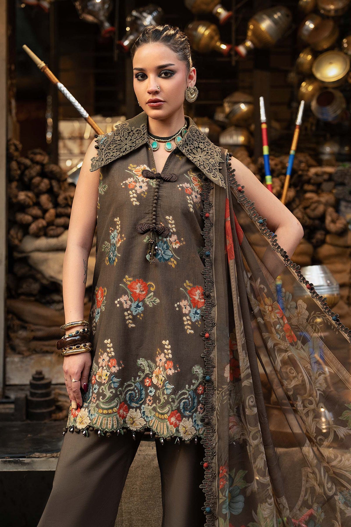 Maria B | M Prints Winter Fall 2026 | MPT-3103-B - Luxury Dress - available at Maria Faisal in UK and USA.