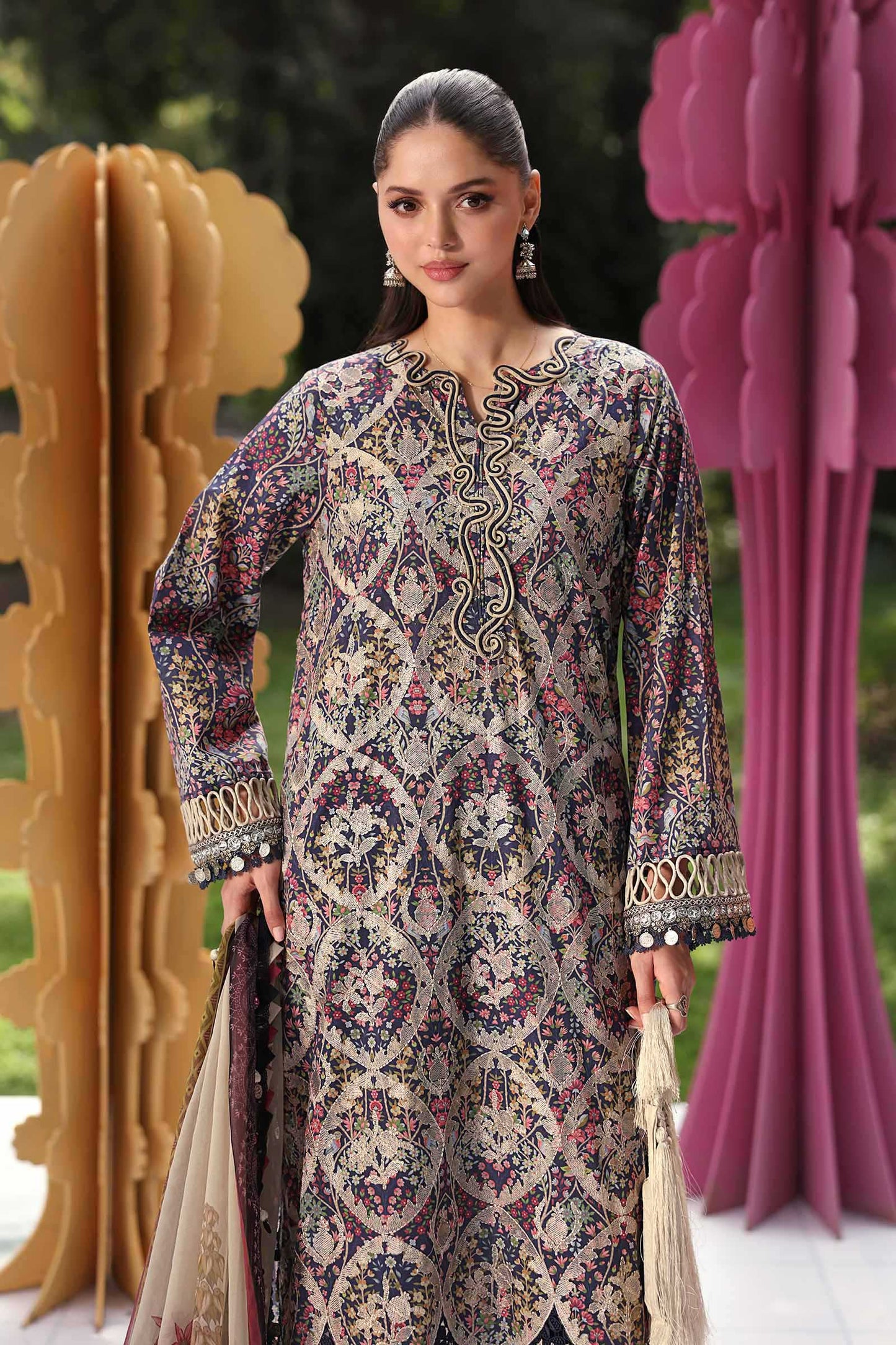 Maria B | M Prints 26 | MPT-3003-B - Luxury Dress - available at Maria Faisal in UK and USA.