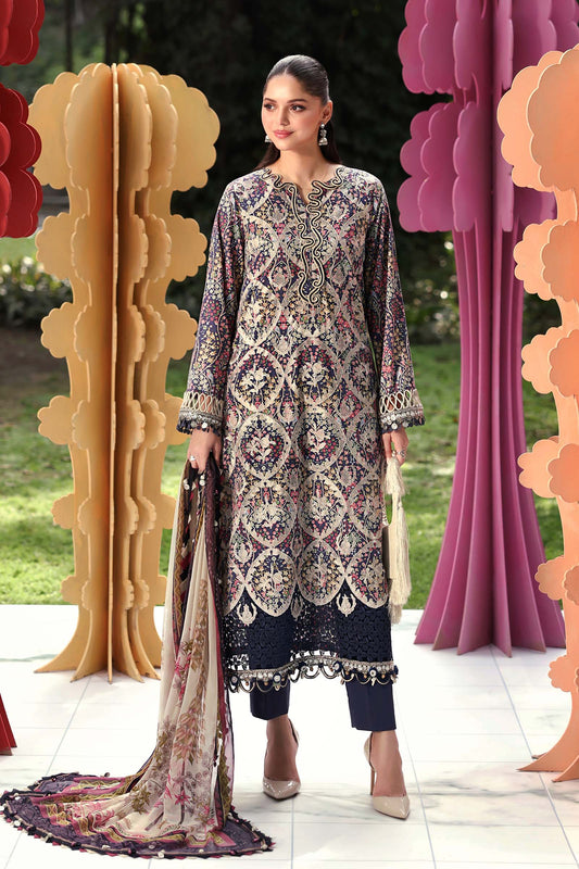 Maria B | M Prints 26 | MPT-3003-B - Luxury Dress - available at Maria Faisal in UK and USA.