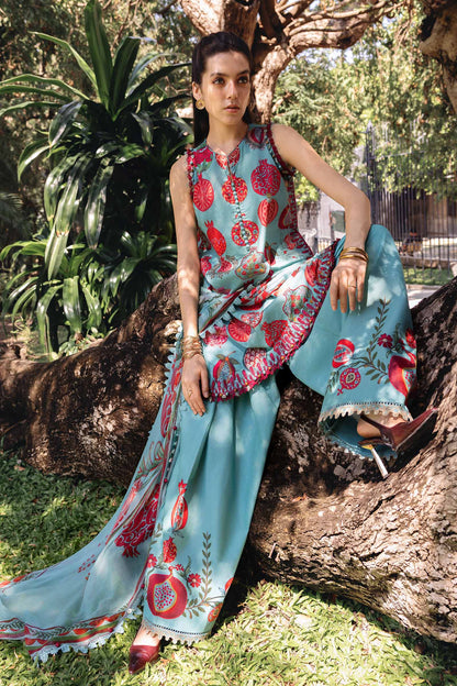 Sea Green Short Shirt with Plazo - Maria B | M Prints Eid'26 | MPT-2903-B - Ladies Clothes - Maria Faisal