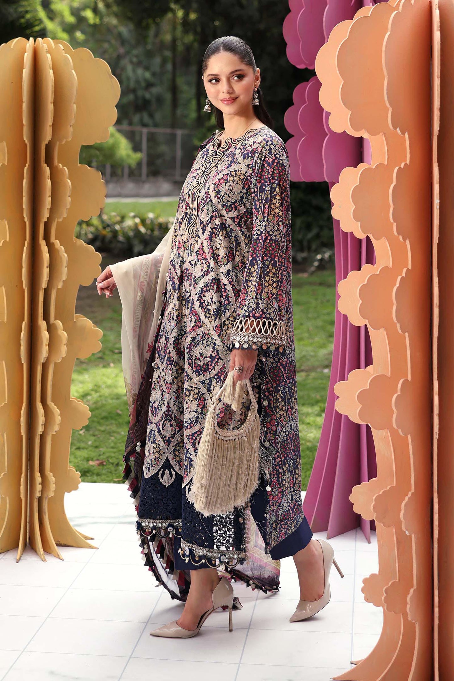Maria B | M Prints 26 | MPT-3003-B - Luxury Dress - available at Maria Faisal in UK and USA.
