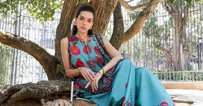 Sea Green Short Shirt with Plazo - Maria B | M Prints Eid'26 | MPT-2903-B - Ladies Clothes - Maria Faisal