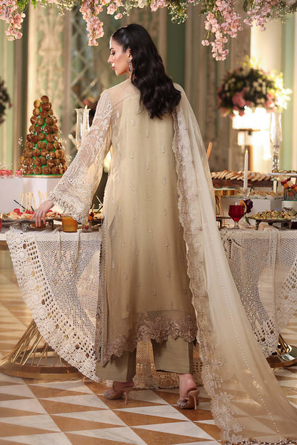 Maria b | Chiffon Formals 26 | MPC-26-103-Olive Gold - Formal Dress - available at Maria Faisal in UK and USA.