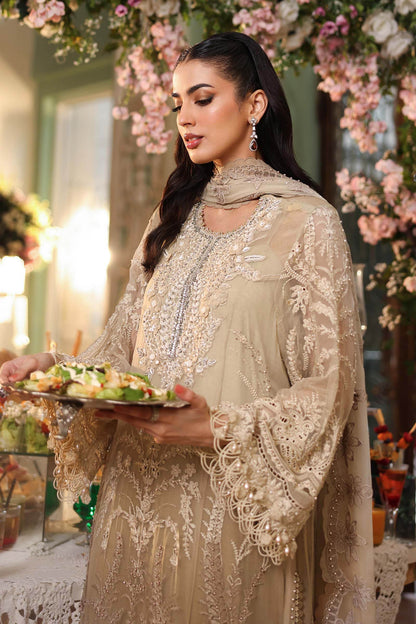 Maria b | Chiffon Formals 26 | MPC-26-103-Olive Gold - Formal Dress - available at Maria Faisal in UK and USA.