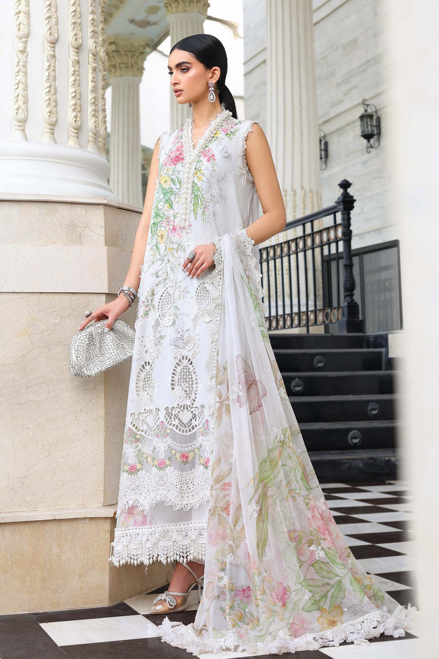 Maria B | Luxury Lawn 26 | EL-26-03 - Luxury Dress - available at Maria Faisal in UK and USA.
