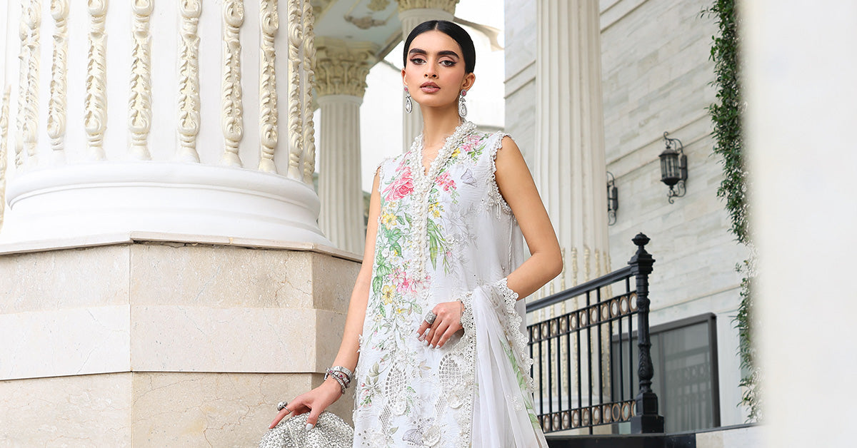 Maria B | Luxury Lawn 26 | EL-26-03 - Luxury Dress - available at Maria Faisal in UK and USA.