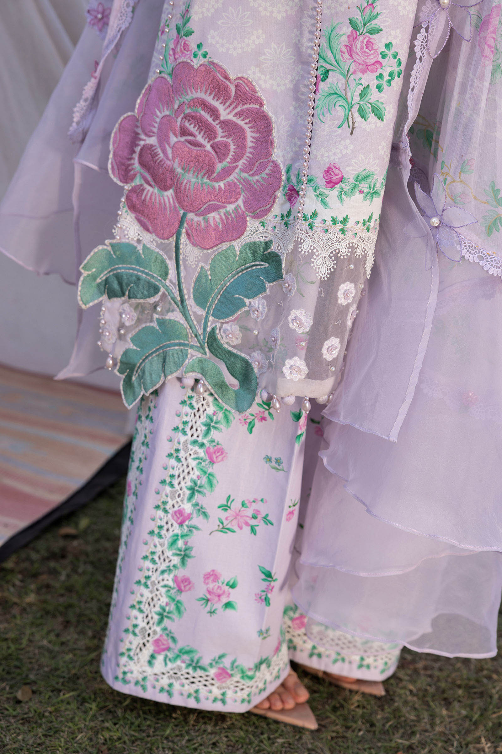 Lilac Long Shirt with Plazo - Maria B | M Prints Eid'26 | MPT-2904-A - Ladies Clothes - Maria Faisal