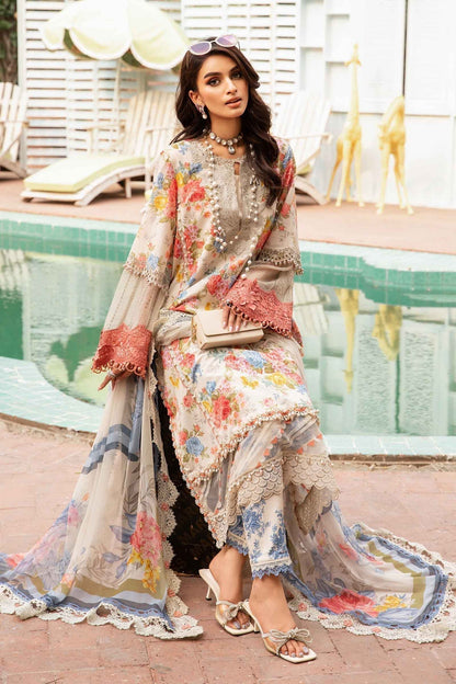 Maria.B | M Print Eid Edit | MPT-2204-A - Designer Dress with Intricate embroidery and embellishments. Shop elegent wedding dress at Maria Faisal.