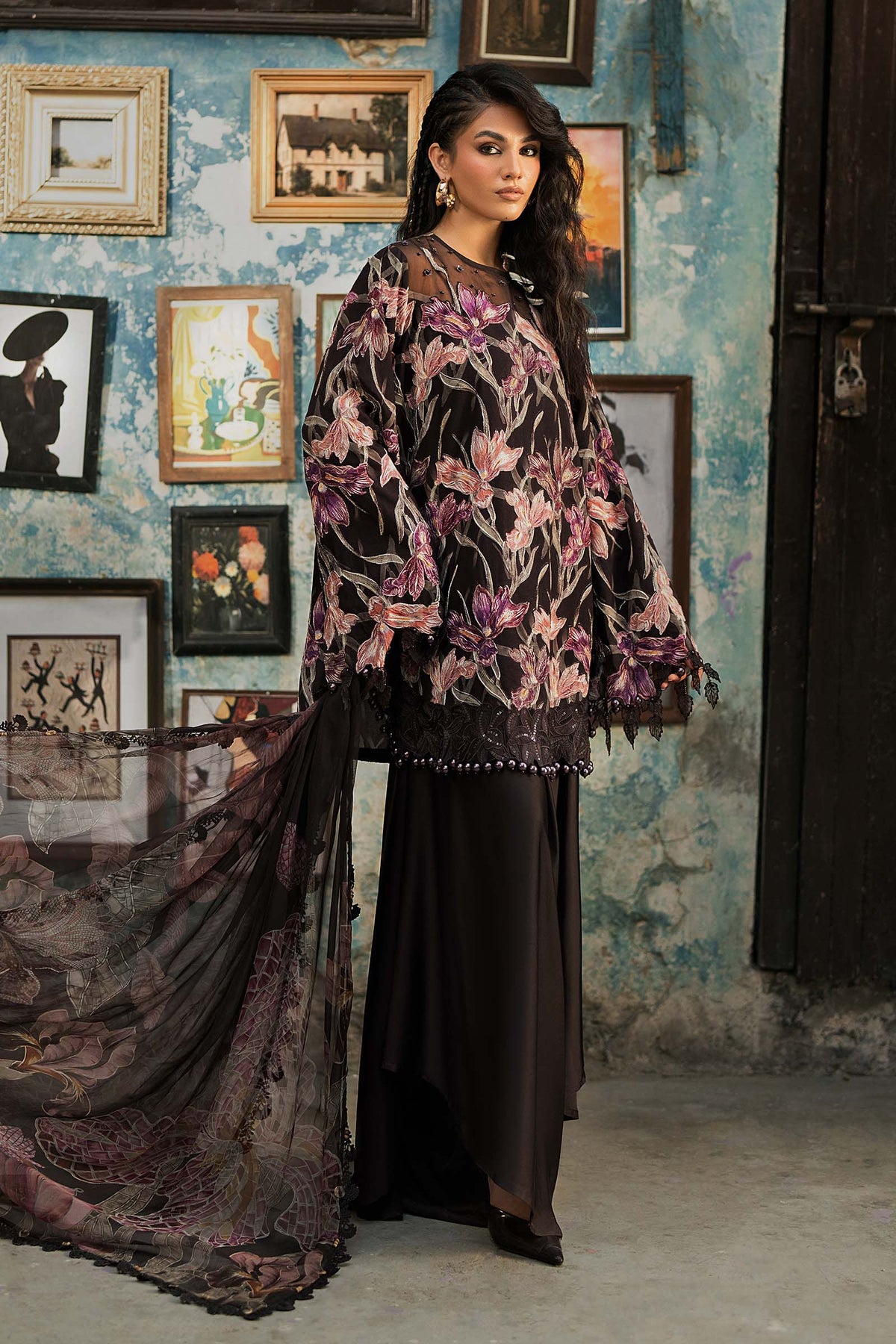 Maria B | M Prints Winter Fall 2026 | MPT-3104-B - Luxury Dress - available at Maria Faisal in UK and USA.