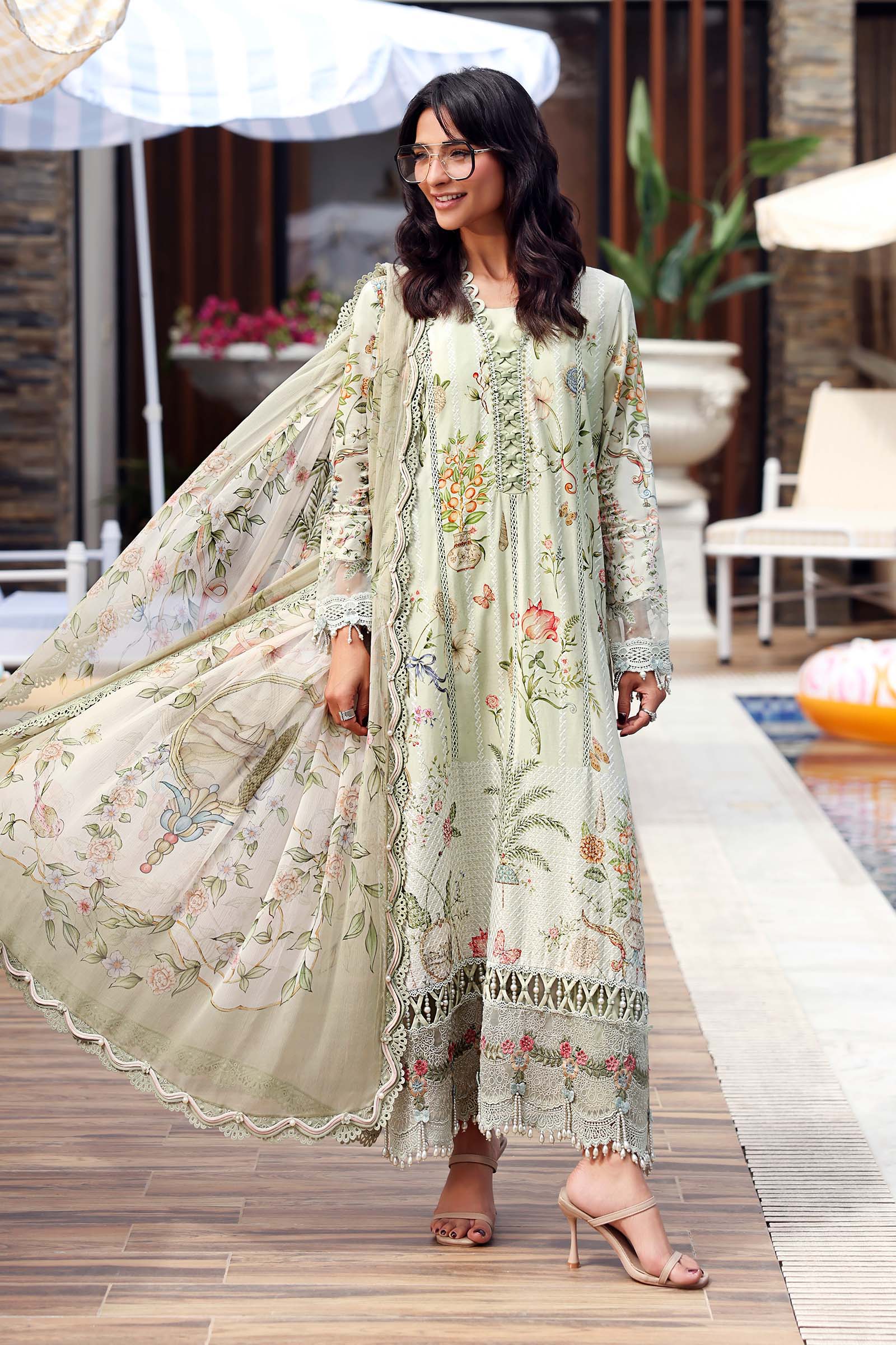 Maria B | M Prints 26 | MPT-3004-B - Luxury Dress - available at Maria Faisal in UK and USA.