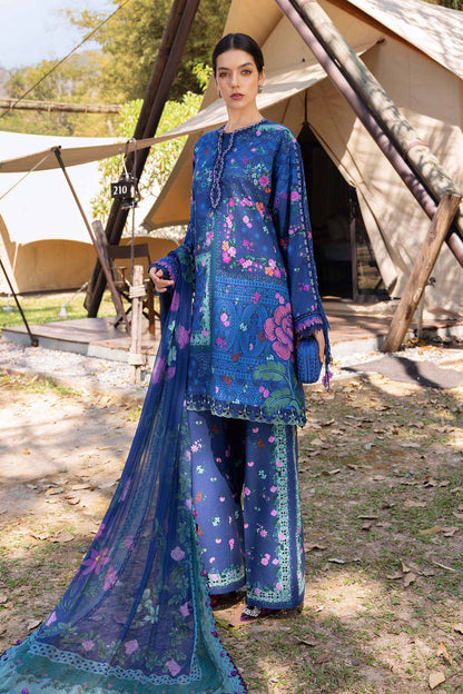 Blue Short Shirt with Plazo - Maria B | M Prints Eid'26 | MPT-2904-B - Ladies Clothes - Maria Faisal