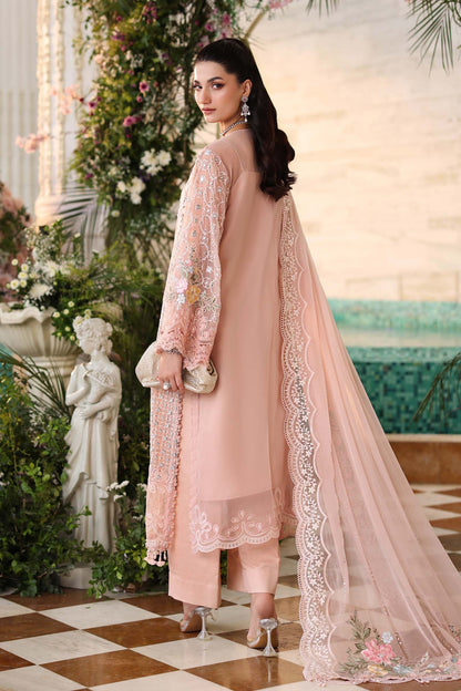 Maria b | Chiffon Formals 26 | MPC-26-104-Peach Pink - Formal Dress - available at Maria Faisal in UK and USA.