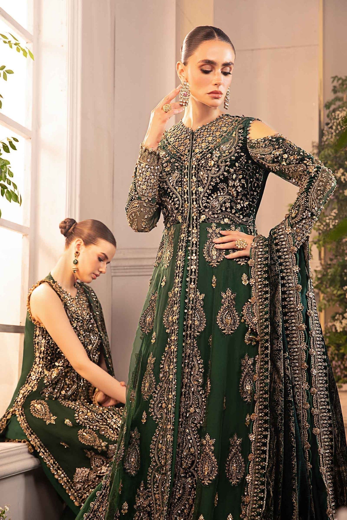 Maria B | Mbroidered Formals 24 | Velvet Suit | BD-2904 - Designer Dress with Intricate embroidery and embellishments. Shop elegent wedding dress at Maria Faisal.