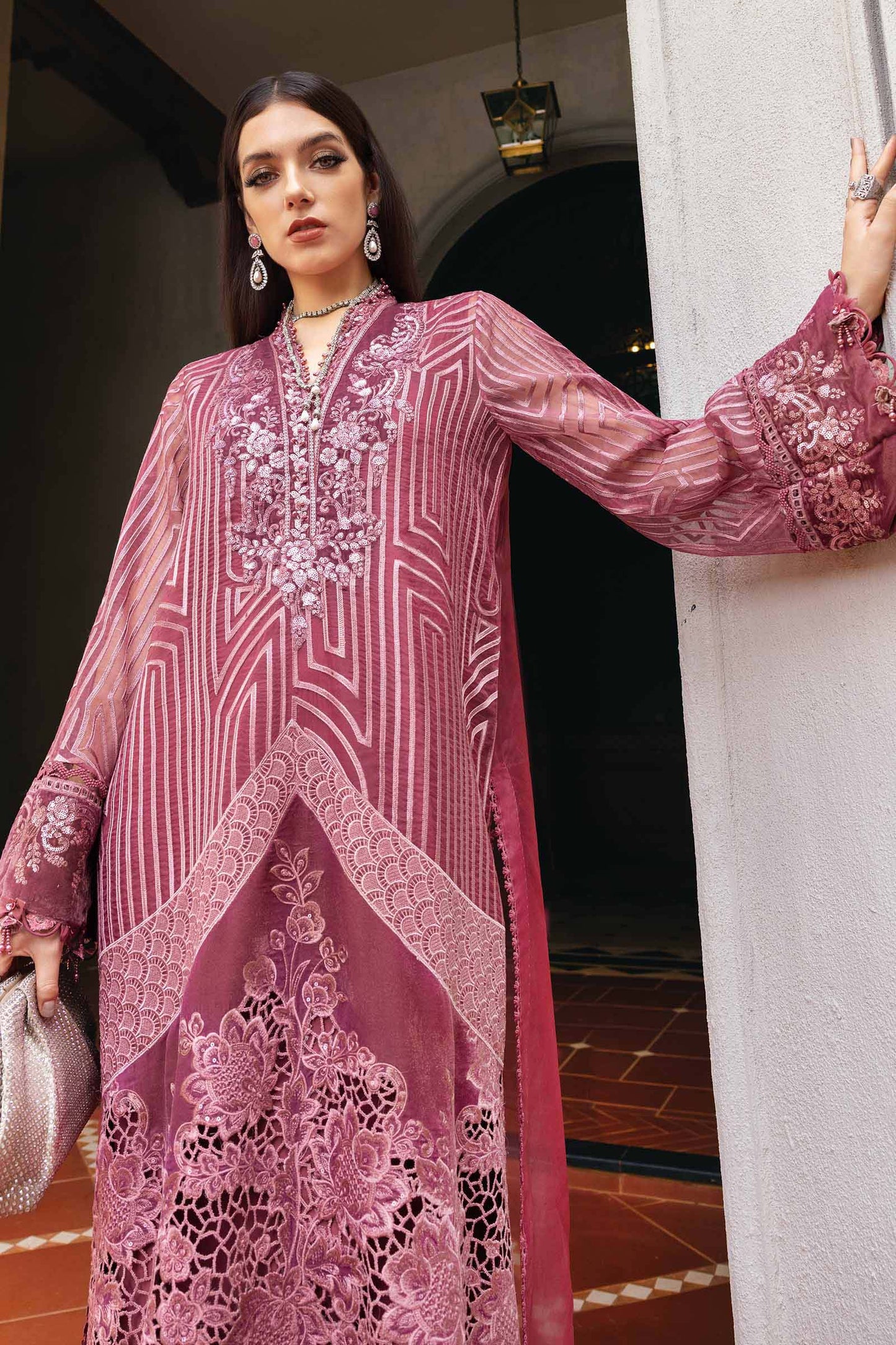 Maria B | Winter Luxe 25 | WL-1304 - Casual Dress - available at Maria Faisal in UK and USA.