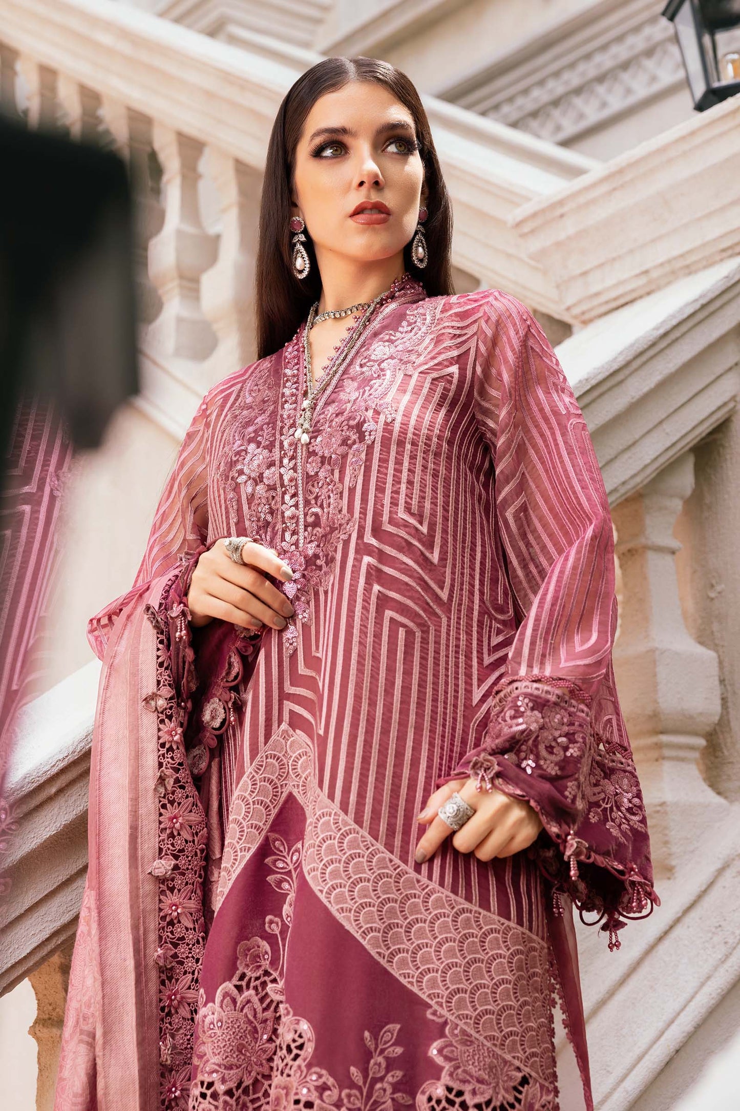 Maria B | Winter Luxe 25 | WL-1304 - Casual Dress - available at Maria Faisal in UK and USA.