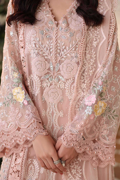 Maria b | Chiffon Formals 26 | MPC-26-104-Peach Pink - Formal Dress - available at Maria Faisal in UK and USA.