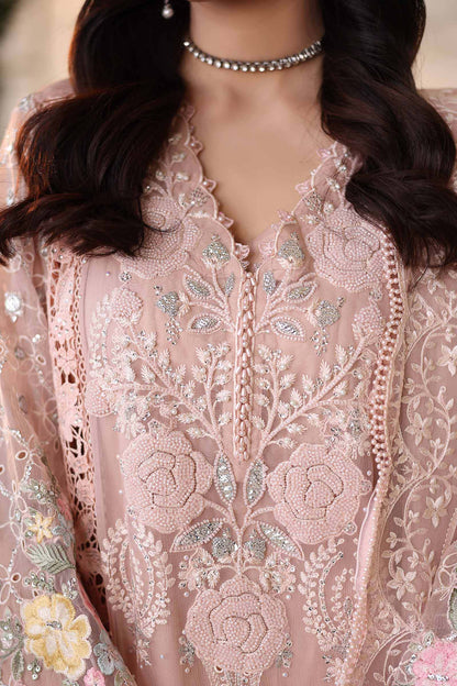 Maria b | Chiffon Formals 26 | MPC-26-104-Peach Pink - Formal Dress - available at Maria Faisal in UK and USA.