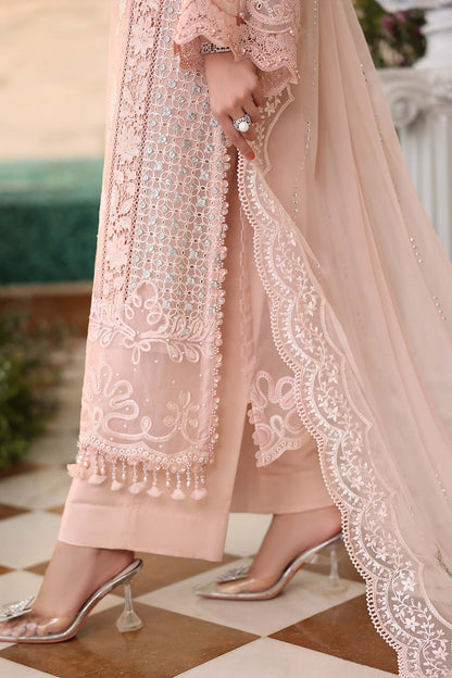 Maria b | Chiffon Formals 26 | MPC-26-104-Peach Pink - Formal Dress - available at Maria Faisal in UK and USA.
