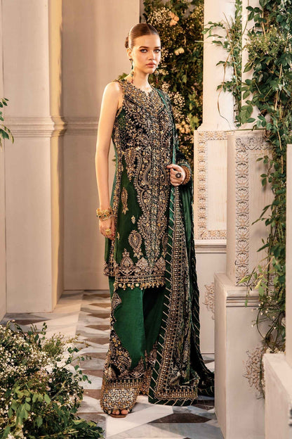 Maria B | Mbroidered Formals 24 | Velvet Suit | BD-2904 - Designer Dress with Intricate embroidery and embellishments. Shop elegent wedding dress at Maria Faisal.