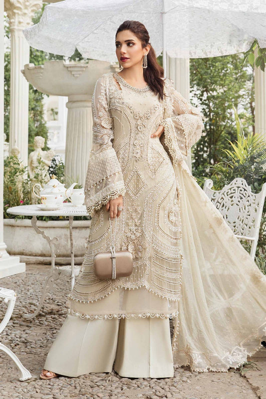 Maria B | Chiffon Formals 24 | Chiffon Suit | MPC-24-104 - Wedding Dress - Maria Faisal