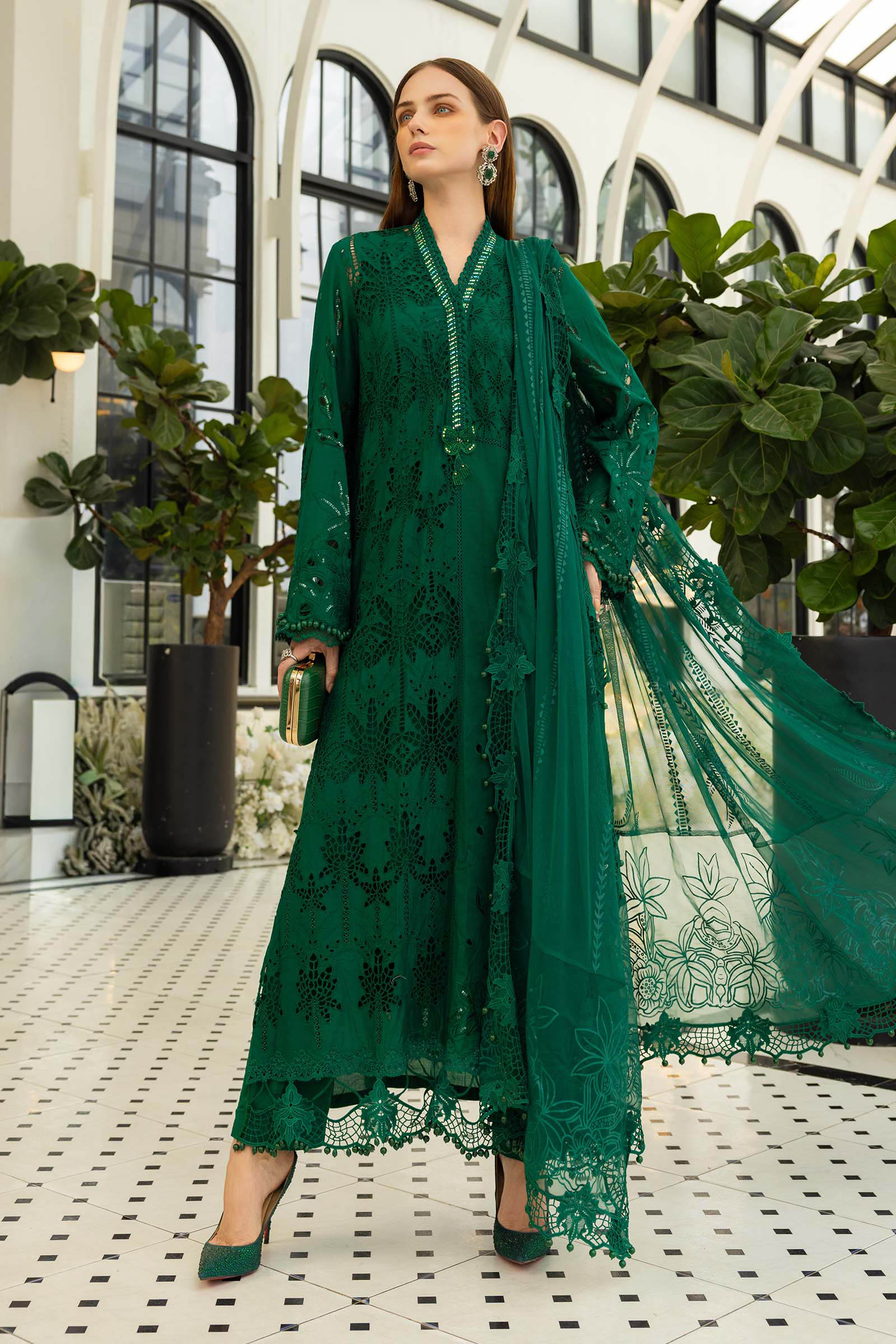 Maria B | luxury Lawn 26 | EL-26-04 - Luxury Dress - available at Maria Faisal in UK and USA.