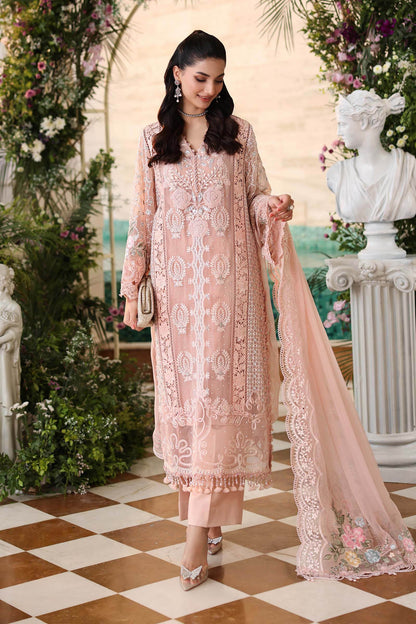 Maria b | Chiffon Formals 26 | MPC-26-104-Peach Pink - Formal Dress - available at Maria Faisal in UK and USA.