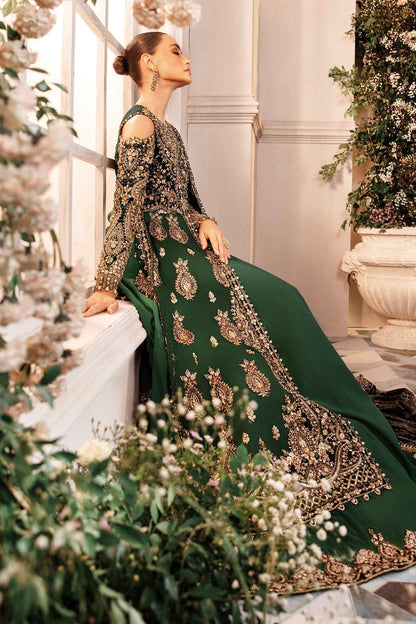Maria B | Mbroidered Formals 24 | Velvet Suit | BD-2904 - Designer Dress with Intricate embroidery and embellishments. Shop elegent wedding dress at Maria Faisal.