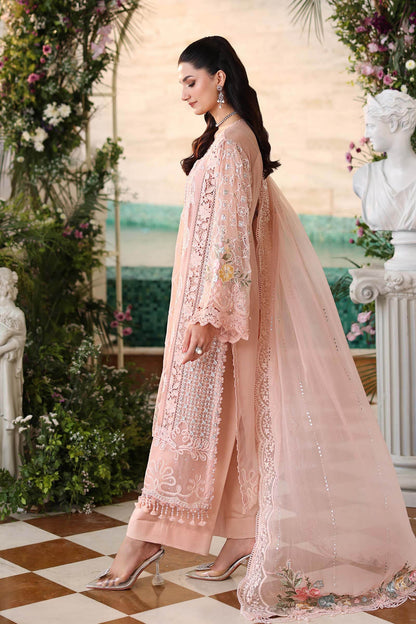 Maria b | Chiffon Formals 26 | MPC-26-104-Peach Pink - Formal Dress - available at Maria Faisal in UK and USA.