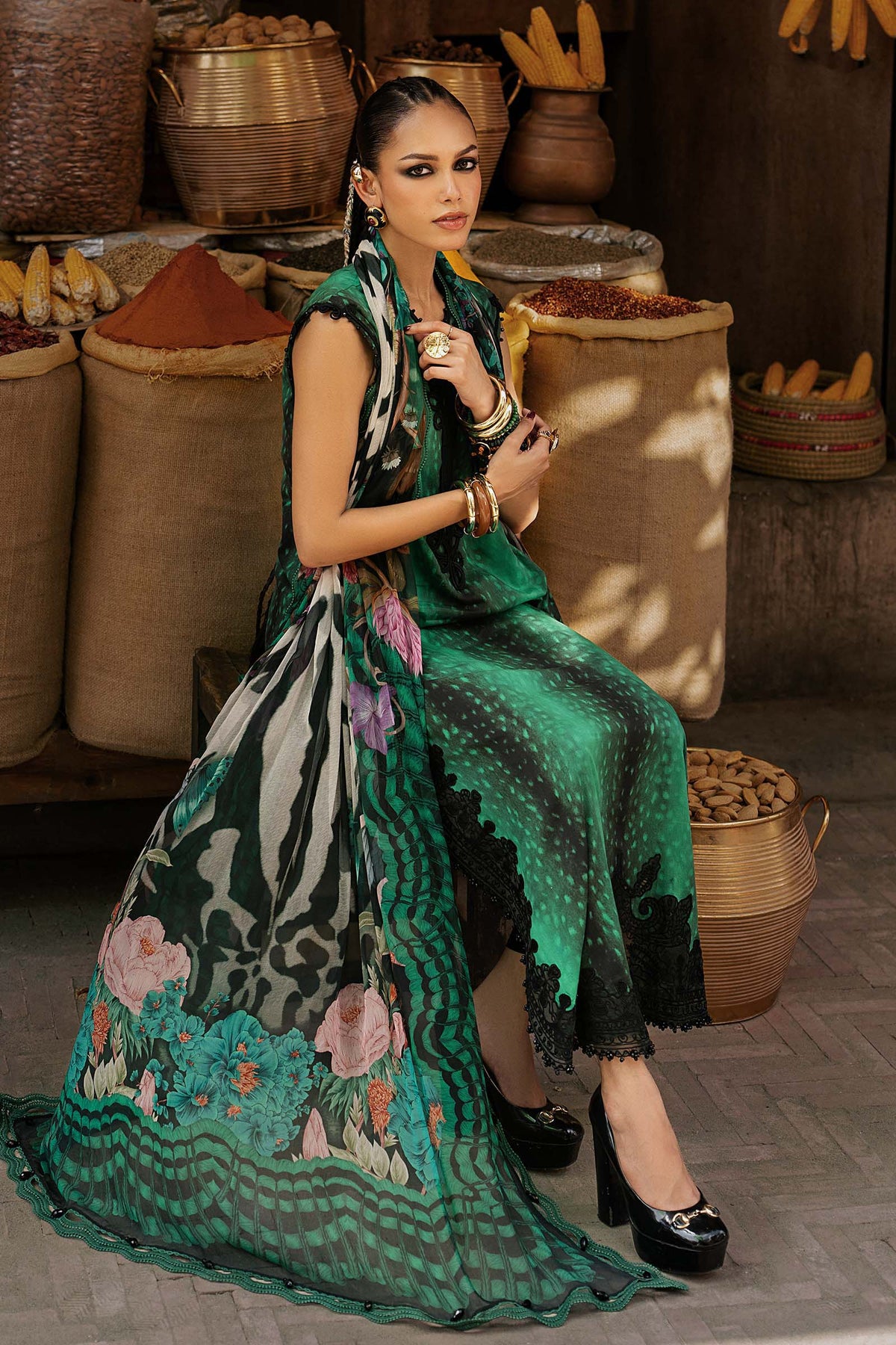 Maria B | M Prints Winter Fall 2026 | MPT-3105-A - Luxury Dress - available at Maria Faisal in UK and USA.