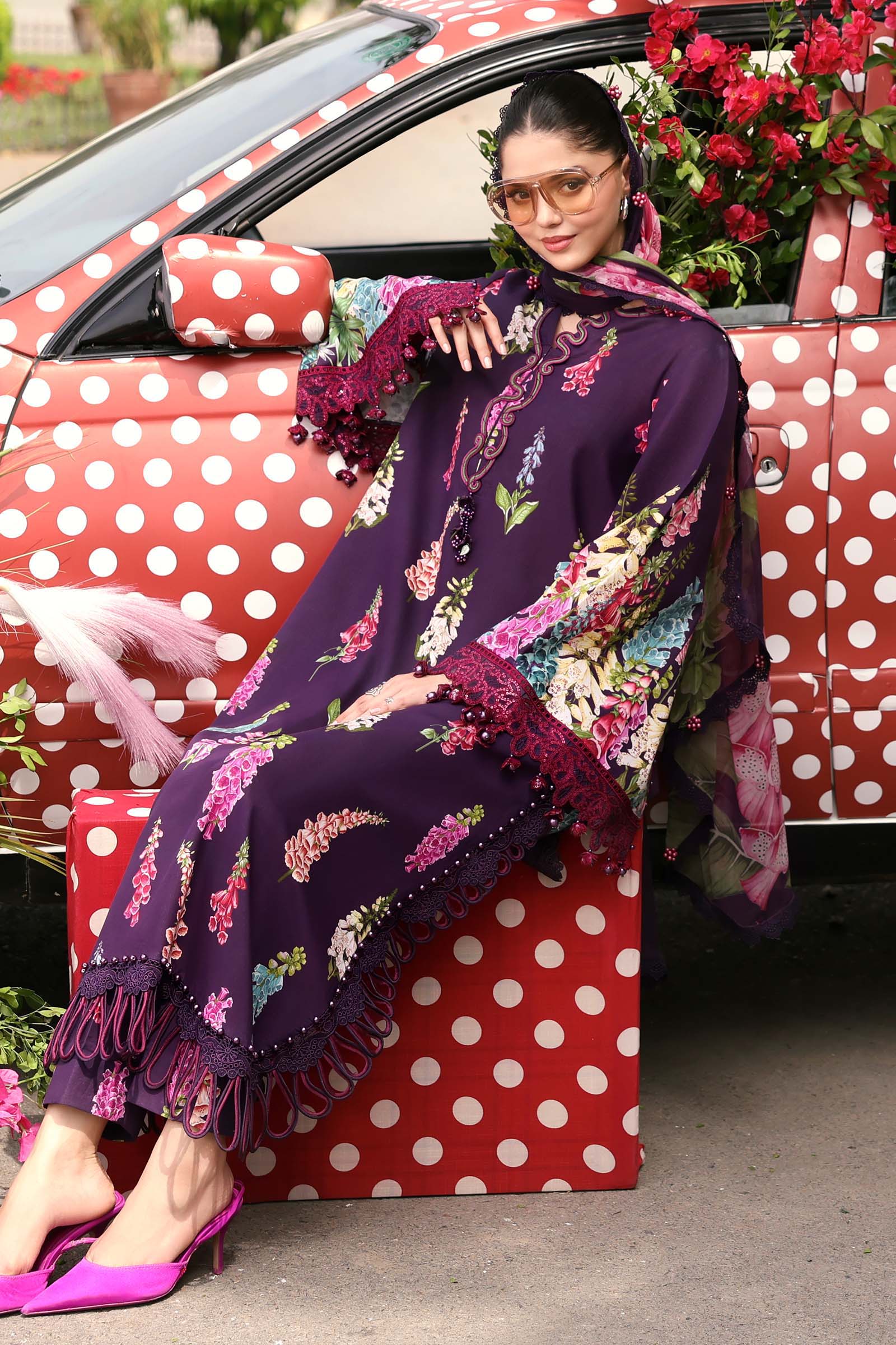 Maria B | M Prints 26 | MPT-3005-A - Luxury Dress - available at Maria Faisal in UK and USA.