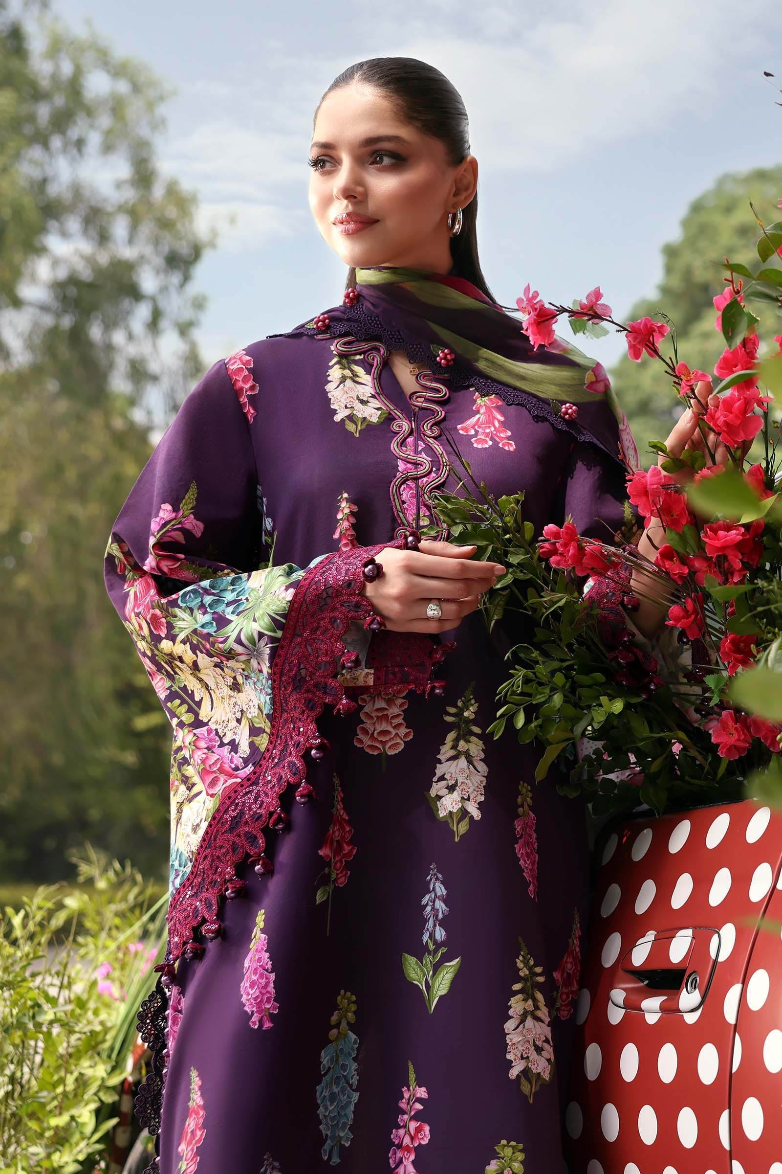 Maria B | M Prints 26 | MPT-3005-A - Luxury Dress - available at Maria Faisal in UK and USA.