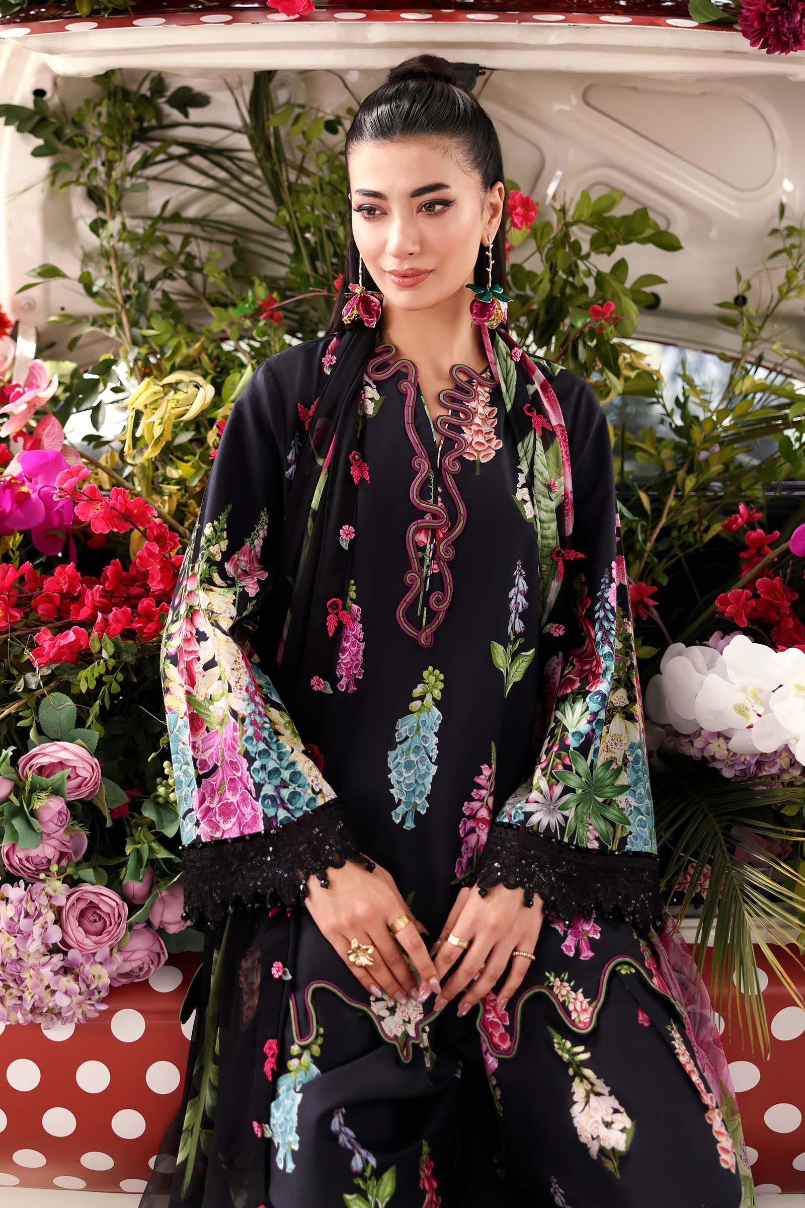 Maria B | M Prints 26 | MPT-3005-B - Luxury Dress - available at Maria Faisal in UK and USA.