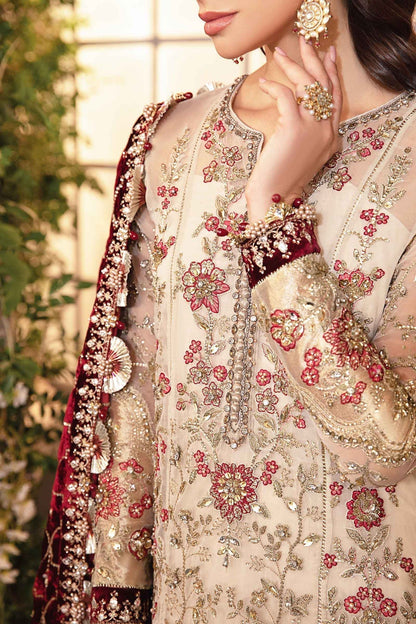 Maria B | Mbroidered Formals 24 | Velvet Suit | BD-2905 - Designer Dress with Intricate embroidery and embellishments. Shop elegent wedding dress at Maria Faisal.