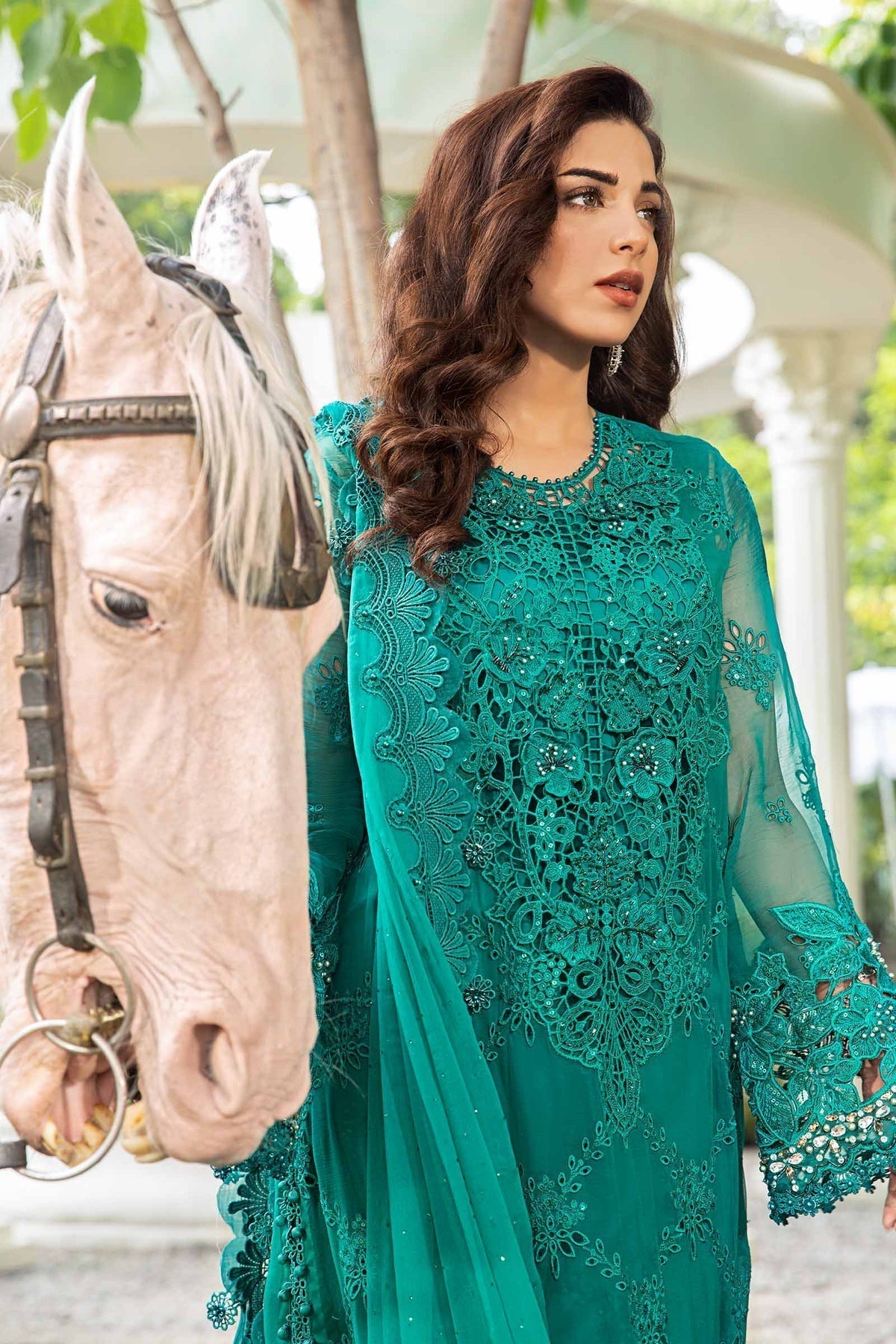 Maria B | Chiffon Formals 24 | Chiffon Suit | MPC-24-105 - Wedding Dress - Maria Faisal