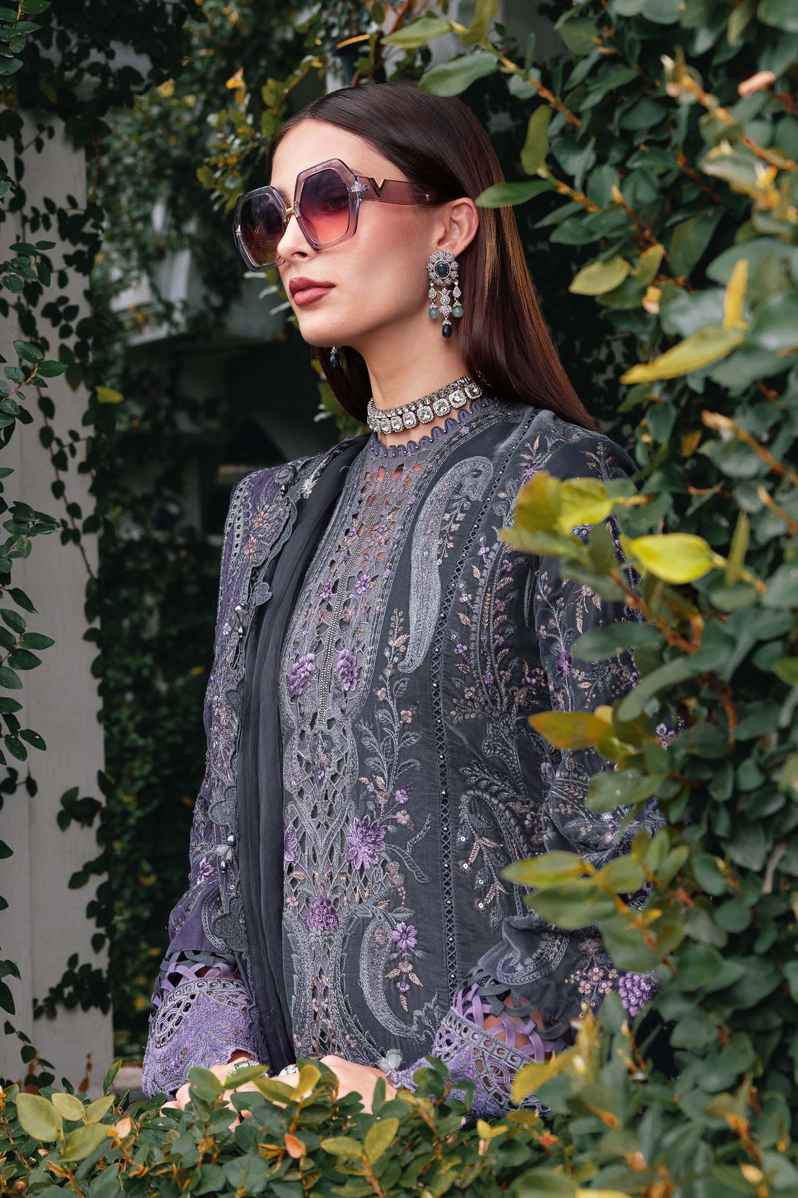 Maria B | Winter Luxe 25 | WL-1305 - Casual Dress - available at Maria Faisal in UK and USA.