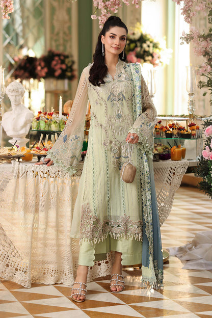 Maria b | Chiffon Formals 26 | MPC-26-105-Pistachio Green - Formal Dress - available at Maria Faisal in UK and USA.