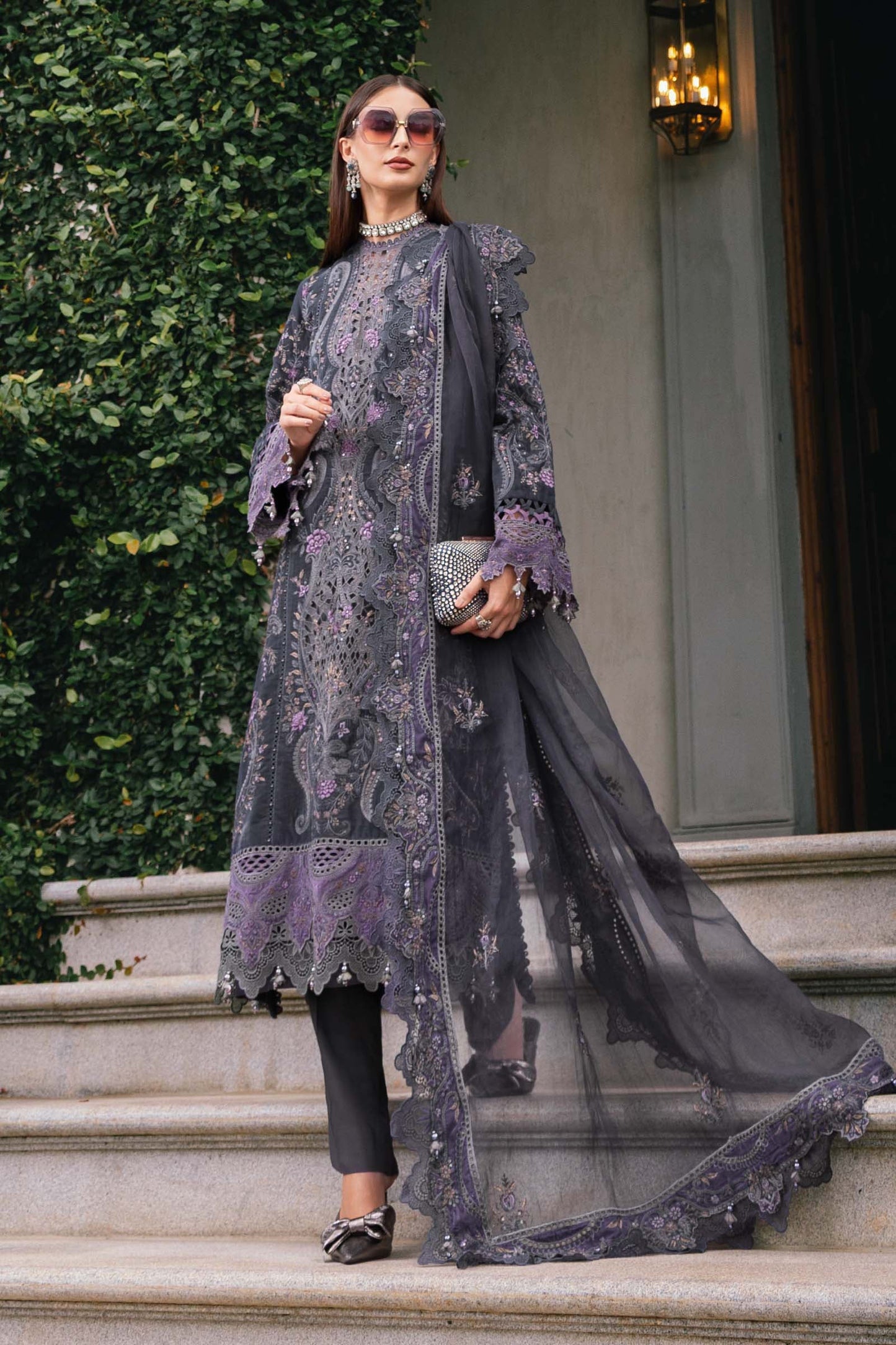 Maria B | Winter Luxe 25 | WL-1305 - Casual Dress - available at Maria Faisal in UK and USA.